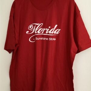132. Alstyle Red Tee with Florida Print NWOT Unisex